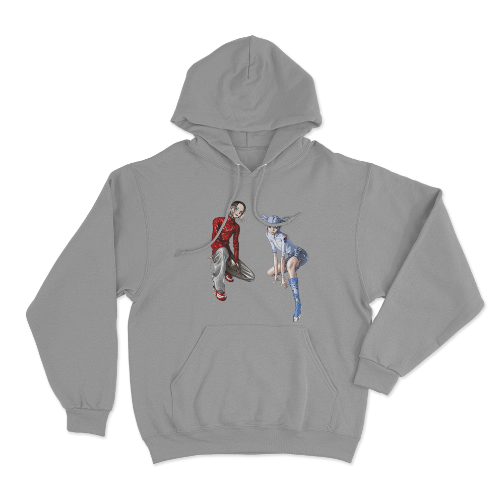 Yoasobi Duo Cartoon Unisex Hoodie Grey Yoasobi Duo Cartoon Unisex Hoodie Grey